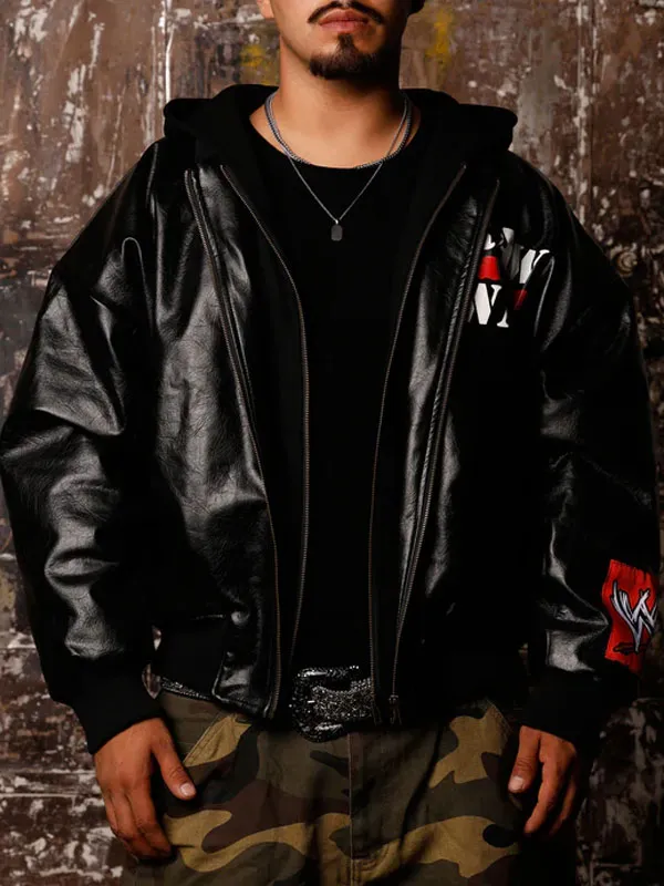 WWE X Loiter Raw Is War Black Leather Jacket
