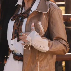 Women Rodeo Western Brown Leather Jacket