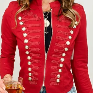Women Rodeo Western Wild & Wandering Military Jacket