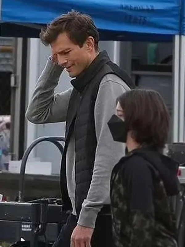 Your Place or Mine 2023 Ashton Kutcher Black Vest