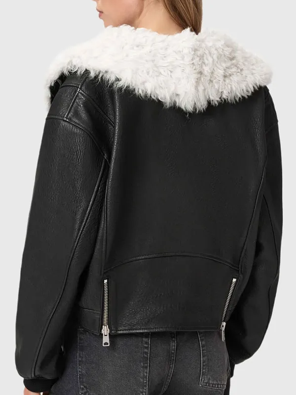 The Moment Lily Mcmenamy Black Leather Jacket