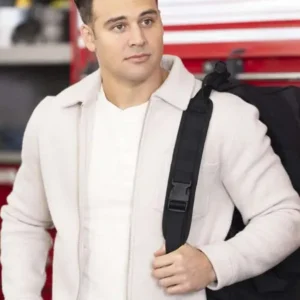9-1-1 S09 Ryan Guzman White Wool Jacket