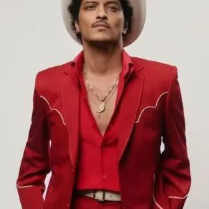 Bruno Mars Risk It All Red Country Western Suit