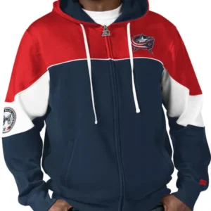Columbus Blue Jackets Mens Starter Blue Hooded Jacket