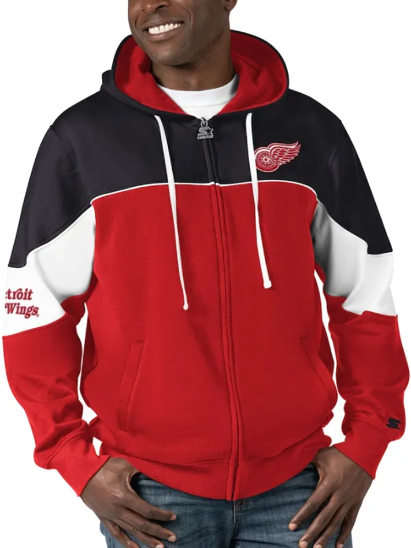 Detroit Red Wings Mens Starter Hooded Jacket