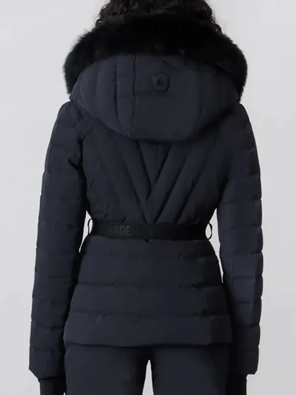 A Merry Little Ex-Mas Jameela Jamil Black Puffer Jacket - Image 3