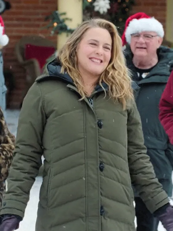 A Merry Little Ex-Mas Kate Holden Green Puffer Jacket - Image 3