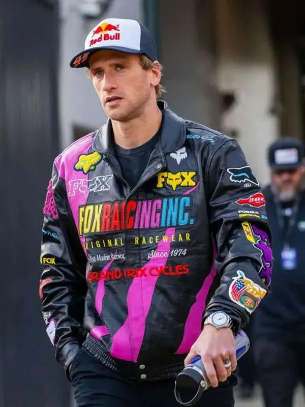 Ken Roczen Retro Fox Multicolor Leather Jacket - Image 2