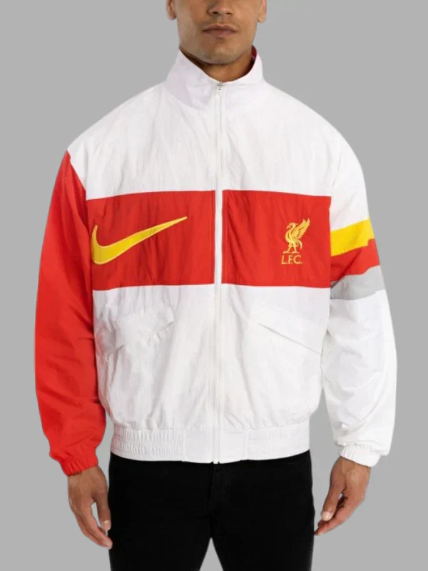 LFC Nike Mens White Heritage Jacket - Image 2