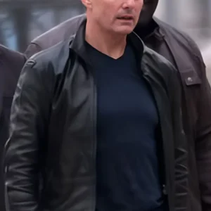 Mission Impossible 7 Tom Cruise Black Leather Jacket