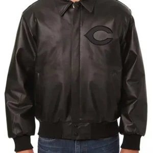 MLB Cincinnati Reds Leather Bomber Jacket