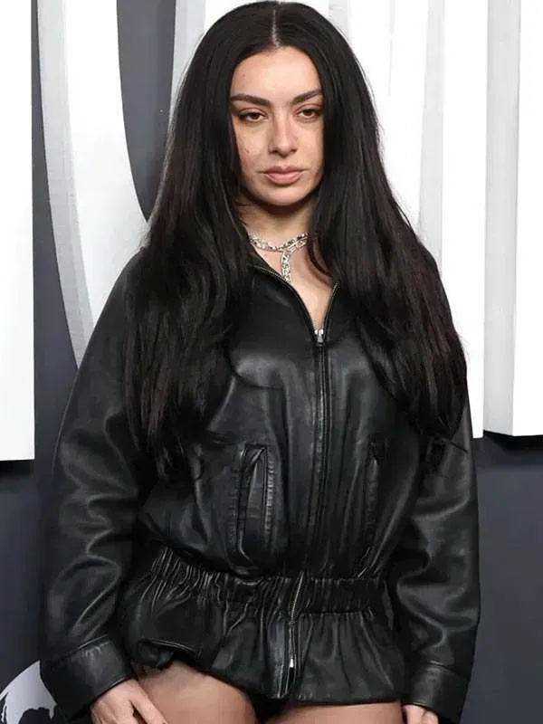 The Moment Charli XCX Black Leather Jacket - Image 2