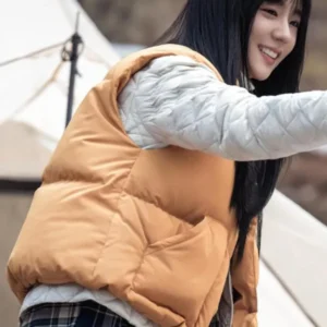 Newtopia Kim Jisoo Brown Puffer Vest