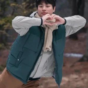 Newtopia Park Jeong-min Green Puffer Vest