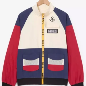 One Piece Jolly Roger Color Block Windbreaker Jacket