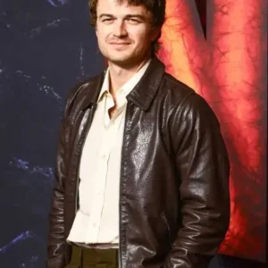Stranger Things S05 Joe Keery Brown Leather Jacket