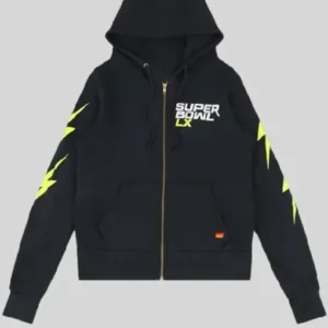 Super Bowl LX Zip Up Black Hoodie