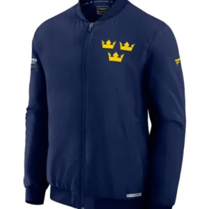 Team Sverige Authentic Pro 4 Nations Blue Bomber Jacket