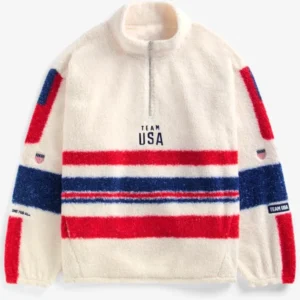 Team USA Cream Quarter-Zip Sherpa Pullover