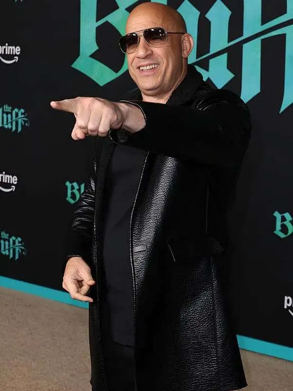 The Bluff Vin Diesel Black Leather Coat