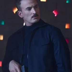 Chris Evans The Gray Man Black Cotton Jacket