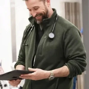 The Pitt Noah Wyle Green Wool Jacket