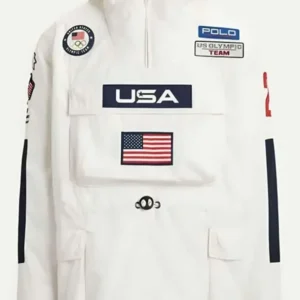 USA Olympics Team White Anorak Jacket