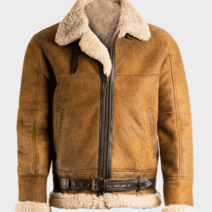 Aviator Mens Brown Sheepskin Shearling B3 Leather Jacket