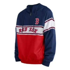 Boston Red Sox Navy Ripstop Raglan Quarter-Zip Hoodie