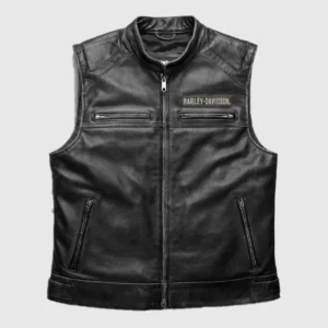 Harley Davidson Black Leather Vest