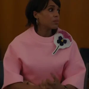 Imperfect Women S01 Kerry Washington Floral Brooch Pink Top