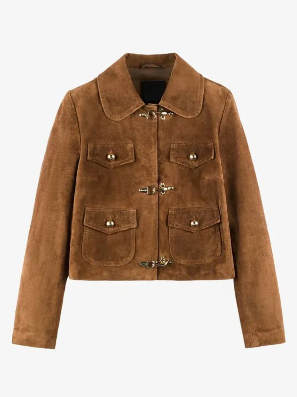 Michelle Hunziker Chestnut Suede Jacket - Image 2