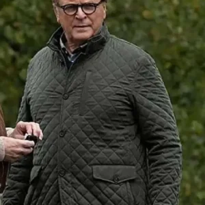 Succession S04 David Rasche Grey Quilted Jacket