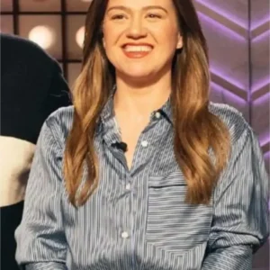 The Kelly Clarkson Show 2026 Kelly Clarkson Stripe Satin Shirt