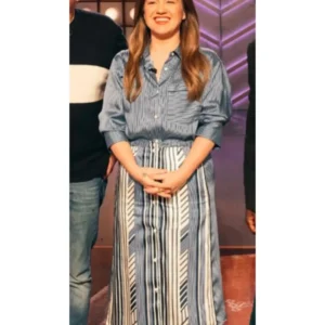 The Kelly Clarkson Show 2026 Kelly Clarkson Stripe Skirt