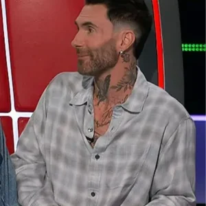 The Voice 2026 Adam Levine Plaid Button Down Shirt