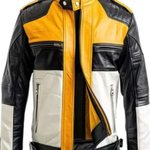 Vintage Cafe Racer Retro Leather Jacket