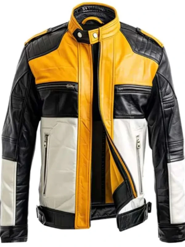 Vintage Cafe Racer Retro Leather Jacket
