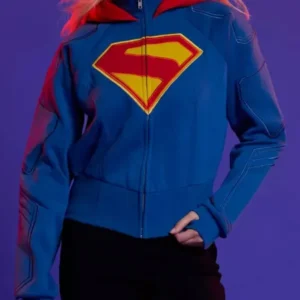 Supergirl Shield Cropped Hooded Jacket
