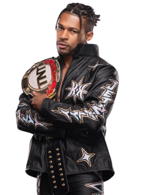 AEW Wrestler Jet 2 Fly Black Leather Jacket - Image 2