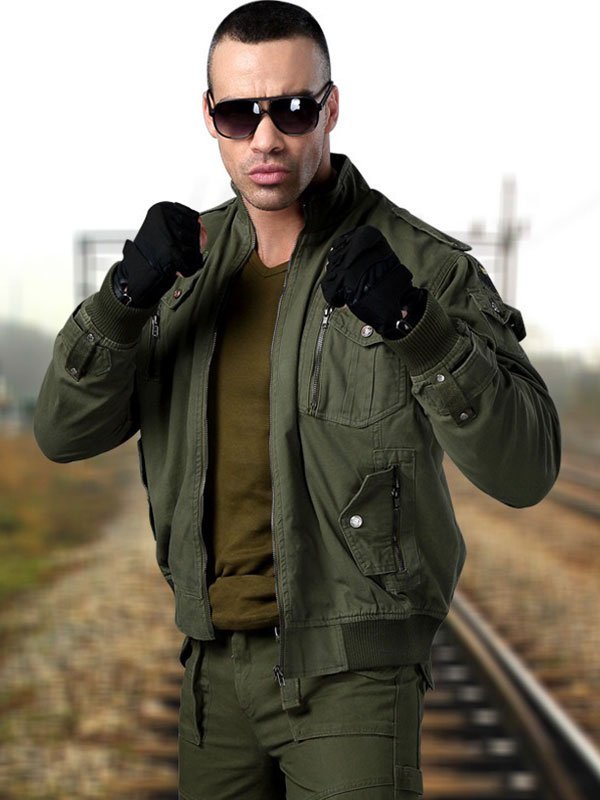 Men Casual Army Style Cotton Jacket