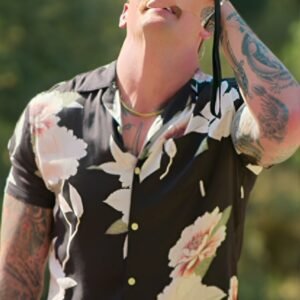 Battle Camp 2025 Taylor Lewan Floral Black Shirt