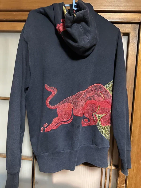 Navy Vintage Red Bull Big Logo Racing Hoodie - Image 3