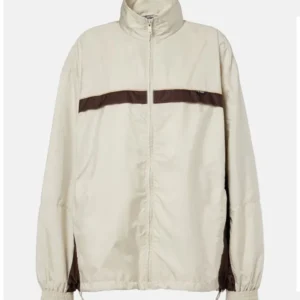 Charli D Amelio Prada Mode Beige Windbreaker Jacket