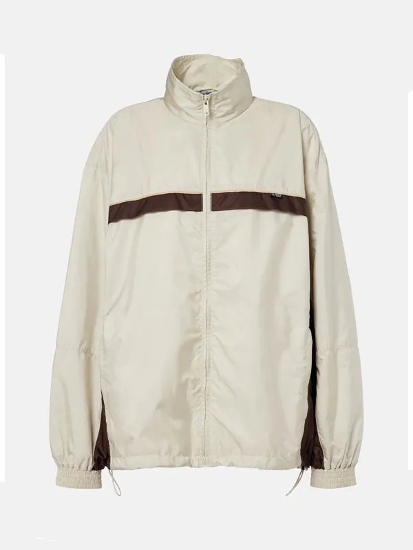 Charli D Amelio Prada Mode Beige Windbreaker Jacket