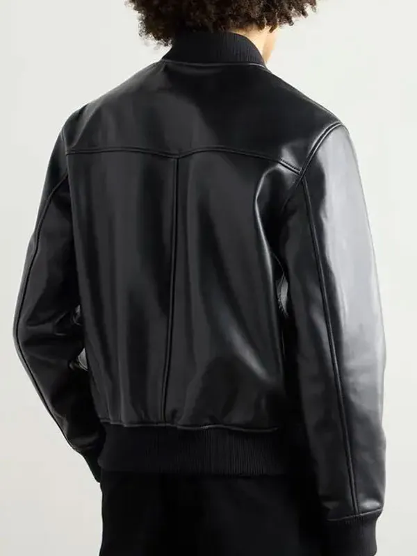 Nemesis Y’lan Noel Black Bomber Leather Jacket - Image 2