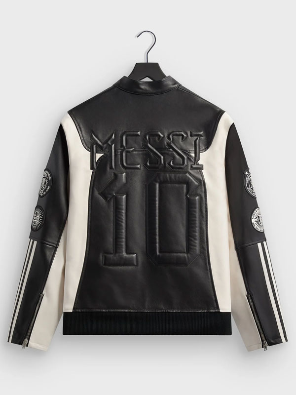 Messi & Argentina 20th Anniversary Football Leather Biker Jacket