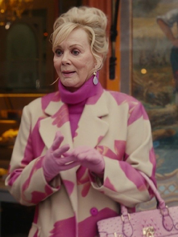Hacks S5 Jean Smart Beige and Pink Printed Coat