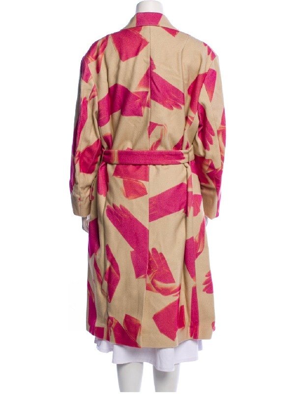 Hacks S5 Jean Smart Beige and Pink Printed Coat