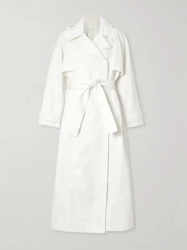 Office Romance 2026 Jennifer Lopez White Trench Coat - Image 3